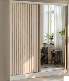 Szafa Przesuwna SORA 203 cm z Lustrem Szafa Dwudrzwiowa Kaszmir