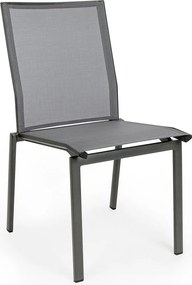 Zestaw 4 krzeseł ogrodowych z textilene i aluminium antracytowego - ZARAGOZA