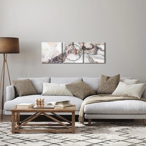Obraz - Imitacja marmuru (z zegarem) (90x30 cm)
