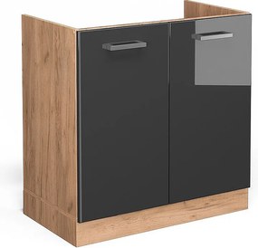 Szafka pod zlew antracyt wysoki połysk 80x46x81.6 r-line