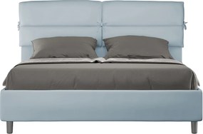 Łóżko bez stelaża tapicerowane 160x200 microfibra Błękitny Nandy