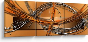 Abstrakcyjny obraz (z zegarem) (90x30 cm)