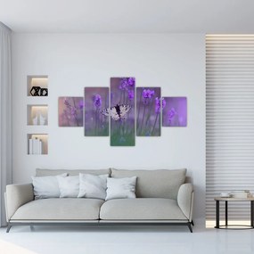 Obraz - Motyl w lawendach (125x70 cm)