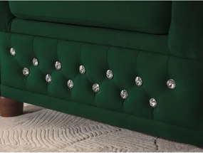 Zielony aksamitny rozkładany narożnik (prawostronny/w kształcie litery L) York Blik – Ropez