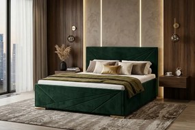 Łóżko ROSI 180x200 cm Zielony Z materacem