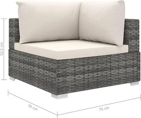 Szaro-kremowy 9-częściowy wypoczynkowy zestaw do ogrodu S5-H08