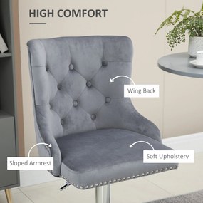 HOMCOM Zestaw 2 taboretów barowych regulowana wysokość obrotowe siedzisko stylowe i wygodne szare | Aosom PL