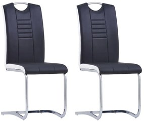 Czarny zestaw krzeseł do salonu na płozach  N4-W55