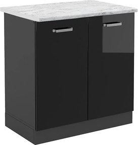 Szafka pod zlew czarny wysoki połysk 80x60x81.6 r-line