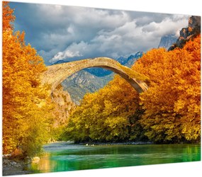 Obraz na szkle - Most Konitsa (70x50 cm)