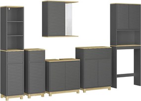 Zestaw mebli łazienkowych antracyt/dąb 60x30x60 livia