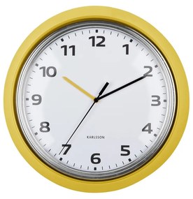 Zegar ścienny Karlsson 6006YE żółty, średnica 34 cm