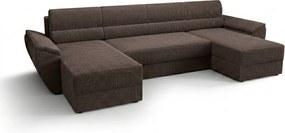 PROMOCJA Rozkładana sofa w kształcie U TAVERO 321x140 cm, brąz II. klasa jakości