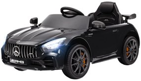 AIYAPLAY Elektryczny samochód dla dzieci Mercedes, 3-5 km/h, pilot, światła i muzyka, Czarny