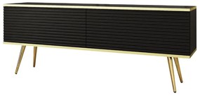 Szafka RTV KARL 3D 135cm wisząca/stojąca czarny mat  PIASKI Meble