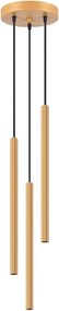 Złota lampa z 3 ryflowanymi długimi kloszami - A613 H2-K23
