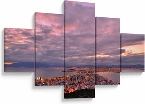 Obraz - Zmierzch nad miastem (125x70 cm)