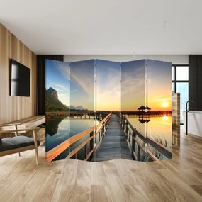 Parawan - Drewniane molo (210x170 cm)