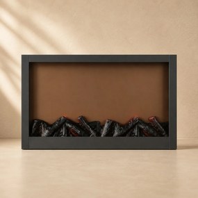 Kominek dekoracyjny LED, metalowy, 10 x 41 x 25 cm