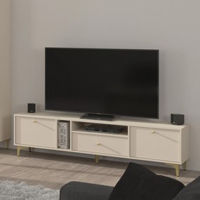 Szafka RTV stojąca TORINO 180 cm do Salonu pod Telewizor 1 Szuflada - Odcienie beżu