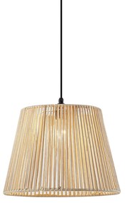 Zewnetrzna Zewnętrzna lampa wisząca czarna z beżowym abażurem ze sznura IP44 - Cava JaylaJapandi Oswietlenie zewnetrzne