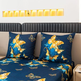 PrzytulneMieszkanie.pl PrzytulneMieszkanie.pl Pościel z mikrofibry ROYAL BUTTERFLY niebieska Rozmiar pościeli: 70 x 80 cm | 140 x 200 cm