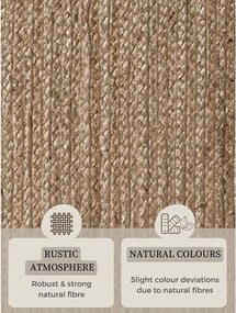Dywan z juty dwustronny/tkany ręcznie w ciemnym naturalnym kolorze 160x230 cm Braided – Hanse Home