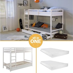 Łóżko piętrowe 207x150x96 cm białe