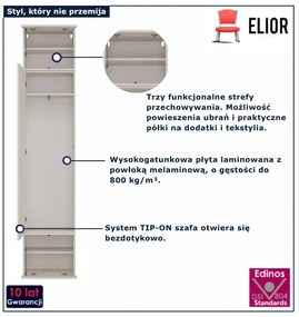 Wysoka kaszmirowa szafa do przedpokoju W2-N07