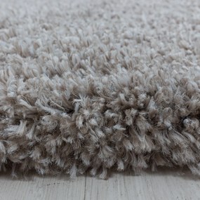Dywan shaggy Fluffy Super Soft  beżowy koło 80 cm x 80 cm