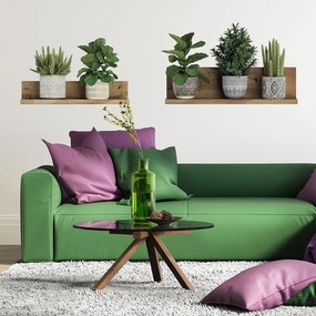 Naklejka na ścianę 60x35 cm 3D effect Green Plants – Ambiance