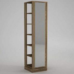 Wieszak obrotowy z lustrem Roll Walnut