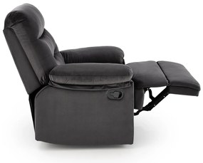 Fotel wypoczynkowy do salonu rozkładany czarny welur DRAGER
