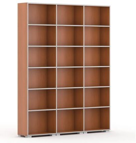 Biblioteka SILVER LINE, 3 kolumny, 2230 x 1800 x 400 mm, czereśnia
