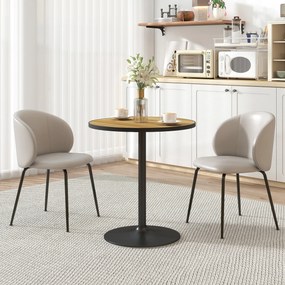 HOMCOM Okrągły Stół Jadalniany, Wykończenie Pod Dąb, Kompaktowy Design, dla 2-4 Osób, Dąb