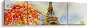 Malowany obraz Wieży Eiffla (170x50 cm)
