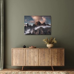 Obraz na szkle - Włoskie Dolomity ukryte we mgle (70x50 cm)