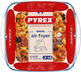 Pyrex Szklana naczynie żaroodporne kwadratowe 2,2l, 25 x 22 x 7 cm, 2,2 l