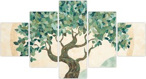Obraz – Elegancka mozaika z drzewem (125x70 cm)