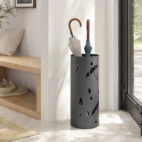 HOMCOM Stojak na Parasole, Stal, Kolumnowy, Wyjmowane Dno, Ø17 x 41H cm, Szary