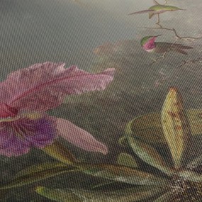 Obraz - Martin Johnson Heade, Cattleya Orchid and Three Hummingbirds, reprodukcje (125x70 cm)