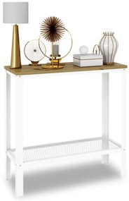 Minimalistyczna Konsola Biały + Dąb Artisan T4-B39
