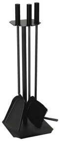 Narzędzia kominkowe 4 szt. czarne