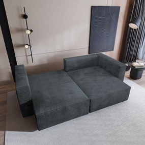 Masseno Narożnik NERIO z funkcją spania i pojemnikiem na pościel Narozniki L, Rozkładana sofa - Szary, TILIA 85