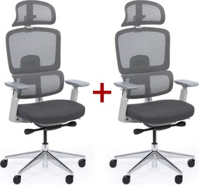 Krzesło biurowe WILMOT MF 1+1 GRATIS, szara rama, szara