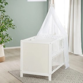 Białe łóżeczko z baldachimem 60x120 cm Stars Gray – Roba