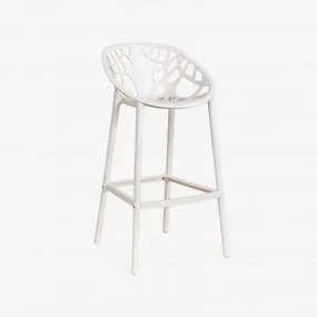 Zestaw 4 Wysokich Stołków Ogrodowych Z Polipropylenu Ores Gardenia Biel & ↑75 Cm - Sklum