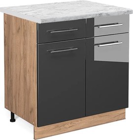 Szafka dolna do kuchni antracyt wysoki połysk 80x60x82 fame-line