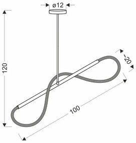 Złota lampa wisząca LED 100 cm - D252-Venillo