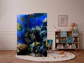 Parawan dwustronny Zwierzęta 135x172 cm 3-częściowy niebieski ARTGEIST B